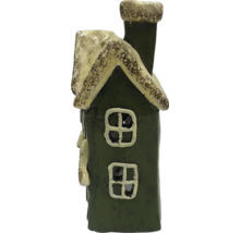 Maison décorative en céramique avec deux fenêtres et une cheminée