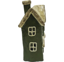 Figurine décorative de maison avec fenêtres et cheminée