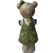 Figurine décorative ours en peluche avec livre pour le jardin