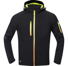 Veste softshell noire avec capuche et fermetures éclair