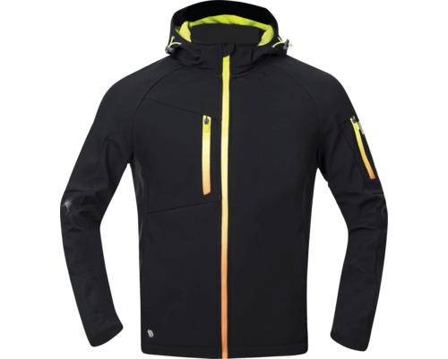 Veste softshell noire avec capuche et fermetures éclair
