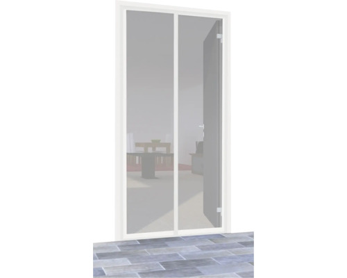 Moustiquaire de porte dans un cadre de porte