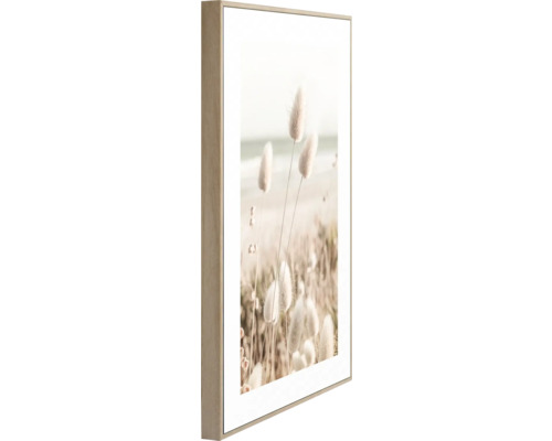 Dekoratives Wandbild mit floralem Motiv im Holzrahmen