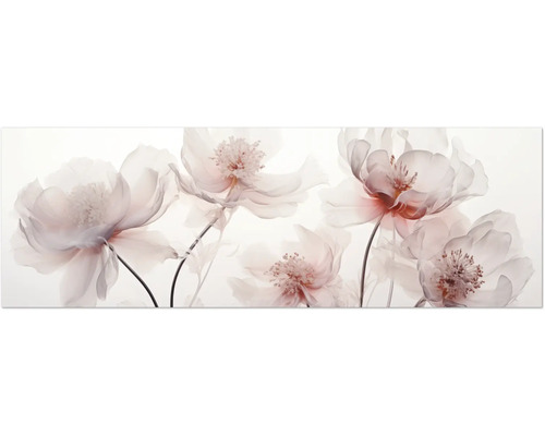 Tableau sur toile Fleurs délicates 150x50 cm Art mural décoratif avec motif floral