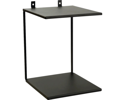 Schweberegal aus Metall mit zwei Ablageflächen