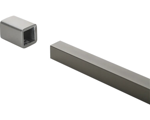Vierkantrohr aus Metall mit Endkappe