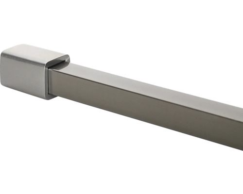 Detailansicht einer Gardinenstange mit Endstück