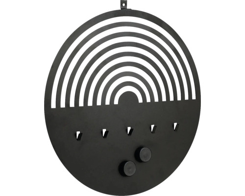 Runde Magnettafel mit Schlüsselhaken und Regenbogenmuster