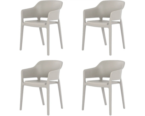 Vier Armlehnstühle aus Kunststoff