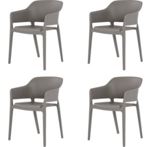 Vier Armlehnstühle aus Kunststoff