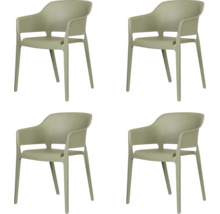 Vier Armlehnstühle aus Kunststoff für den Aussenbereich