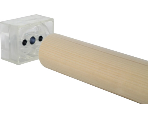 Holz Gardinenstange mit transparentem Halter