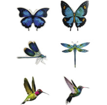 Illustration de différentes espèces d''insectes : papillons, libellules et colibris.