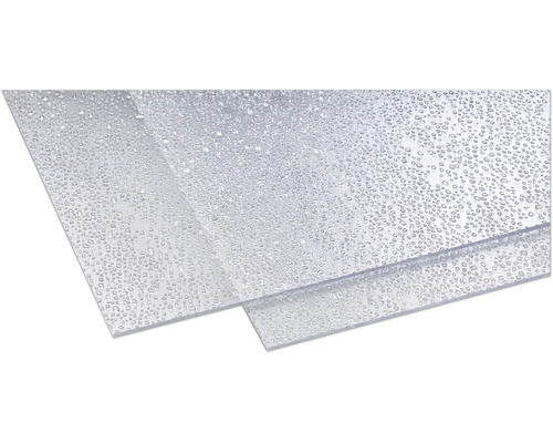 Polystyrolplatte 5x500x1000 mm Tropfen klar Transparente Kunststoffplatten mit Wassertropfen