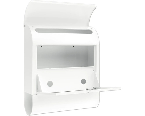 Geöffneter, weisser Briefkasten