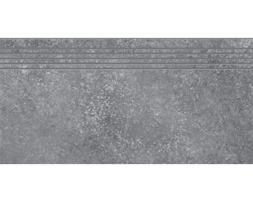 Carrelage d''escalier gris avec rainures