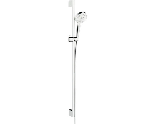 Brausegarnitur hansgrohe Crometta 100 Vario EcoSmart weiß chrom glänzend Brausestangenlänge 959 mm 26538400 Brausegarnitur hansgrohe Crometta 100 Vario EcoSmart weiß chrom glänzend Brausestangenlänge 959 mm 26538400