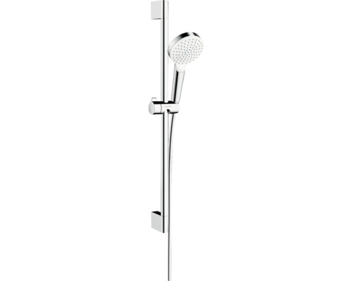 Brausegarnitur hansgrohe Crometta 100 1jet EcoSmart weiß chrom glänzend Brausestangenlänge 669 mm 26535400 Brausegarnitur hansgrohe Crometta 100 1jet EcoSmart weiß chrom glänzend Brausestangenlänge 669 mm 26535400