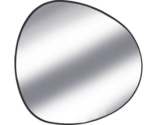 Spiegel mit unregelmäßiger Form und schwarzem Rahmen