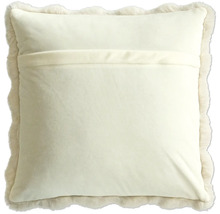 Coussin décoratif avec bordure en fourrure