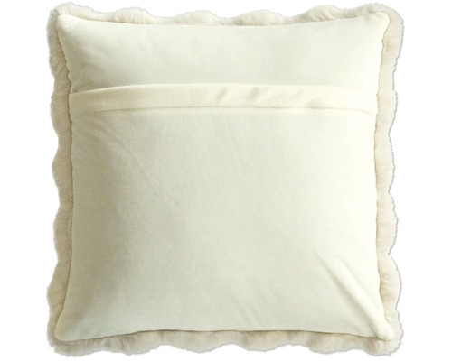 Coussin décoratif avec bordure en fourrure