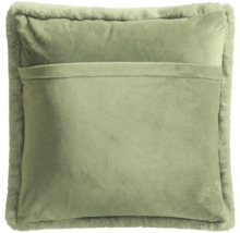 Coussin décoratif avec bordure en fourrure