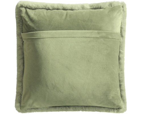 Coussin décoratif avec bordure en fourrure