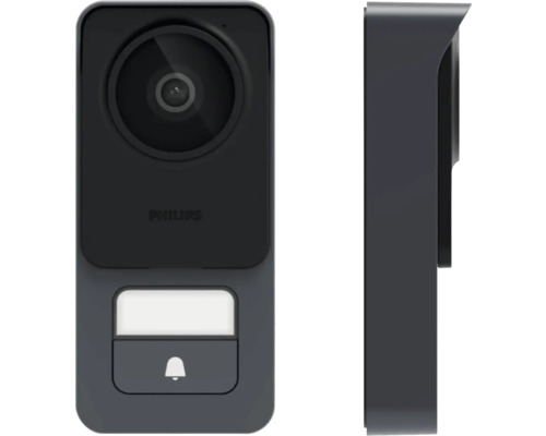 Sonnette Philips avec caméra, vue de face et de côté