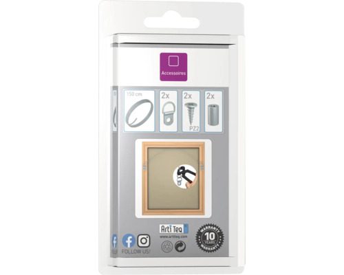 Zubehörset für Bilderrahmen mit Draht, Aufhängern, Schrauben und Abstandshaltern