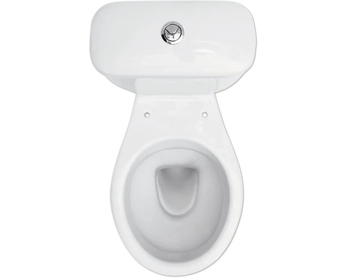 Image de toilettes avec réservoir de chasse d''eau vue de dessus