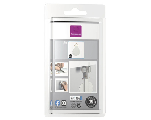 Paquet de huit accessoires pour accrocher des tableaux