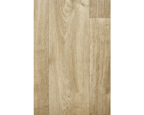 Sol PVC MagicTex aspect lames en bois marron clair lames 12,5x120 cm largeur 200 cm (au mètre)