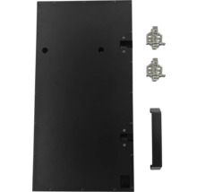 Porte noire avec charnières et poignée pour l''aménagement intérieur