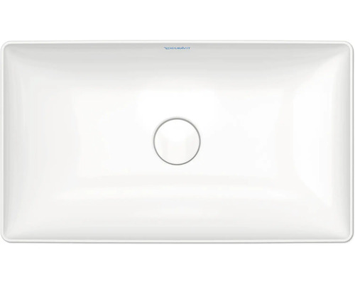 Vue de dessus d''un lavabo rectangulaire de la marque Duravit.