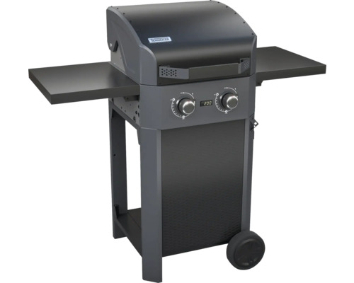 Gril à gaz avec deux étagères et affichage numérique