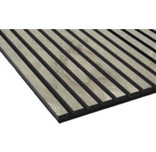 Panneau acoustique avec structure à lattes et aspect pierre