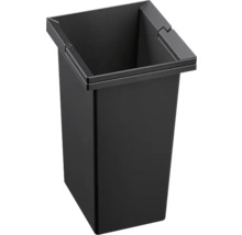 Poubelle noire rectangulaire en plastique