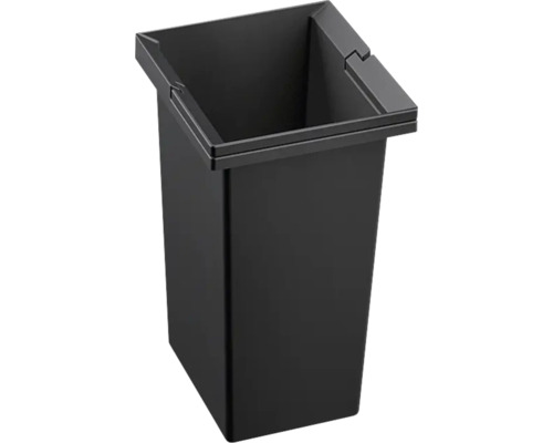 Poubelle noire rectangulaire en plastique