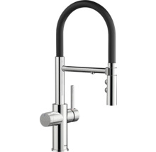 Robinet de cuisine avec bec haut et flexible