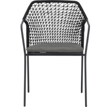 Chaise de jardin avec revêtement en corde et coussin d'assise