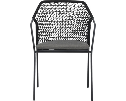 Chaise de jardin avec revêtement en corde et coussin d'assise