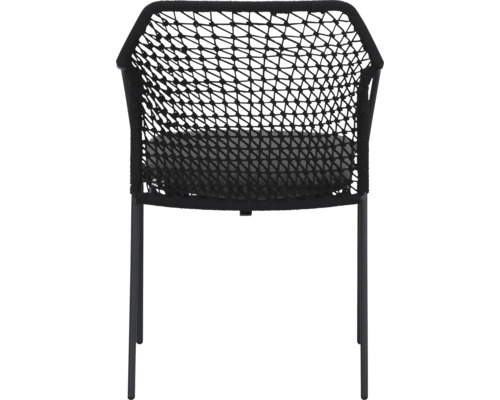 Chaise tressée avec coussin d'assise et pieds en métal