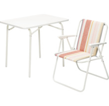 Table de camping et chaise de camping avec accoudoirs
