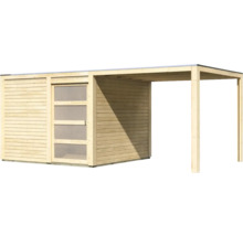 Abri de jardin en bois avec auvent latéral