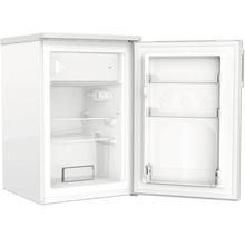 Réfrigérateur blanc ouvert avec étagères