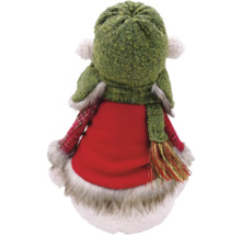 Weihnachtsfigur mit Mütze, Schal und rotem Kleid