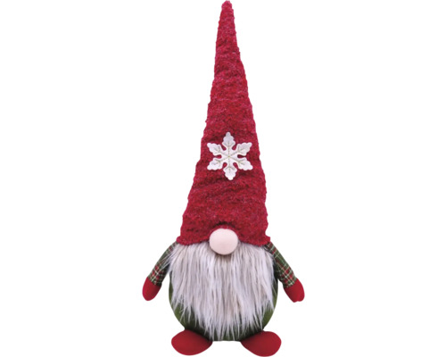Décoration de Noël Lafiora Père Noël 22 x 18 x 66 cm rouge blanc Nain de Noël avec bonnet rouge et barbe blanche comme décoration