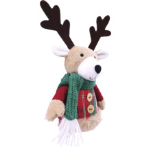 Figurine décorative renne avec écharpe et bois