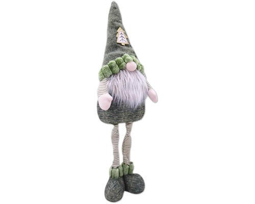 Dekofigur Weihnachtswichtel mit Baumapplikation auf der Mütze