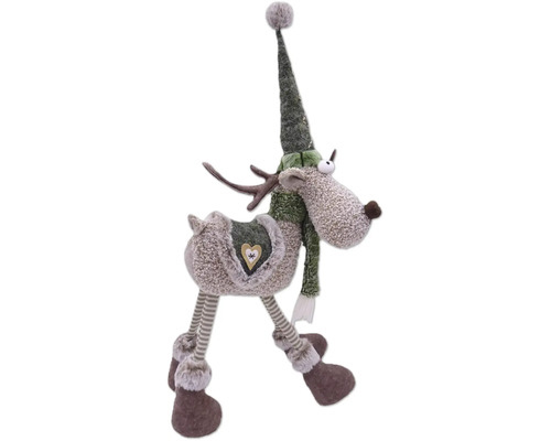 Figurine décorative Renne avec bonnet et écharpe comme décoration de Noël